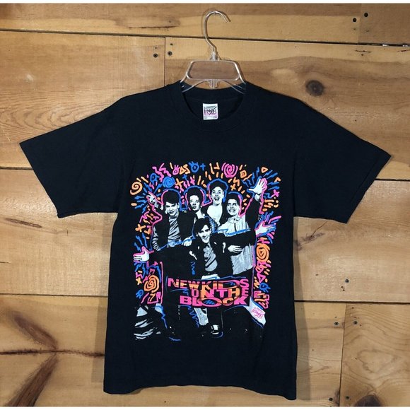 Vintage Backstage Pass New Kids On The Block T-Shirt Mens Size Small Double Side - Picture 1 of 13